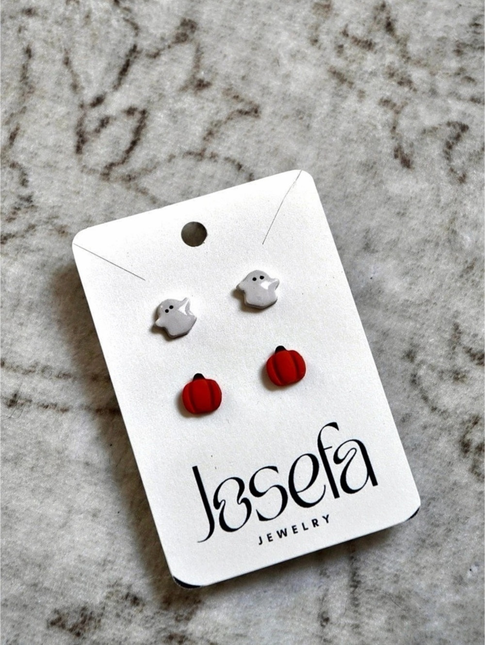 Josefa Ghost & Pumpkin Stud Earrings Set